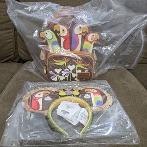 Loungefly Disney Club 33 Shag Tiki Room Exclusive Backpack & Ears